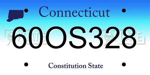 60OS328 Connecticut License Plate