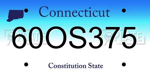 60OS375 Connecticut License Plate