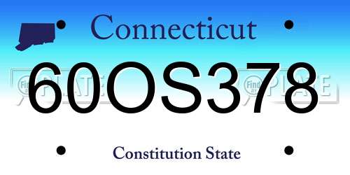 60OS378 Connecticut License Plate