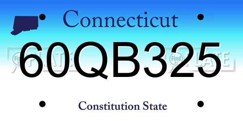 60QB325 Connecticut License Plate