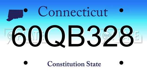 60QB328 Connecticut License Plate