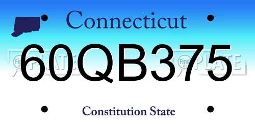 60QB375 Connecticut License Plate