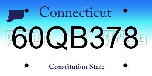 60QB378 Connecticut License Plate