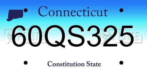 60QS325 Connecticut License Plate