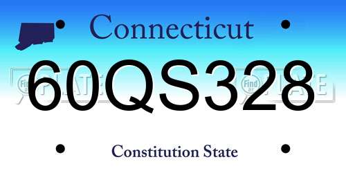 60QS328 Connecticut License Plate