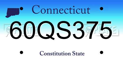 60QS375 Connecticut License Plate