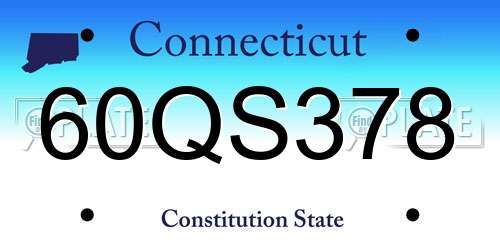 60QS378 Connecticut License Plate