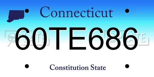 60TE686 Connecticut License Plate