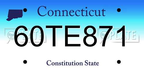 60TE871 Connecticut License Plate