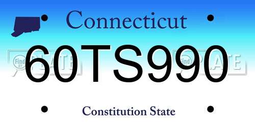 60TS990 Connecticut License Plate