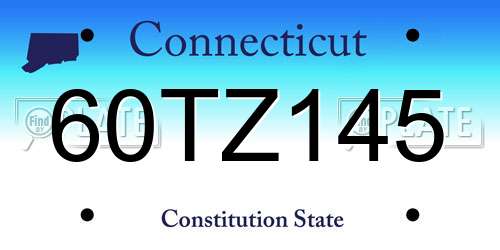 60TZ145 Connecticut License Plate