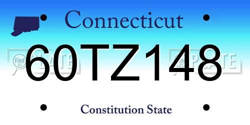 60TZ148 Connecticut License Plate