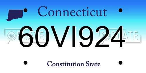 60VI924 Connecticut License Plate