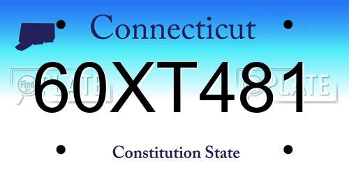 60XT481 Connecticut License Plate