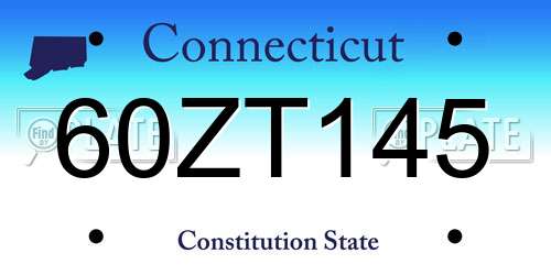 60ZT145 Connecticut License Plate