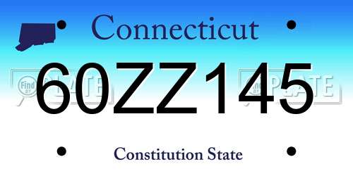 60ZZ145 Connecticut License Plate