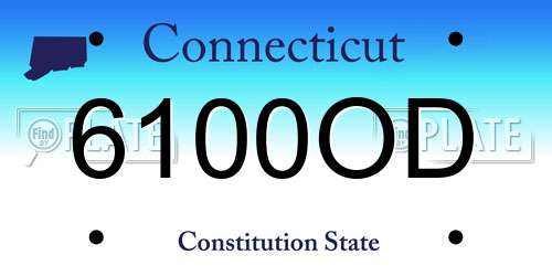 6100OD Connecticut License Plate