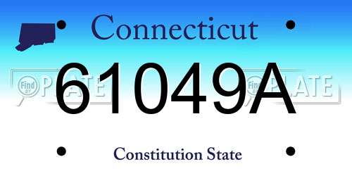 61049A Connecticut License Plate