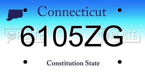 6105ZG Connecticut License Plate