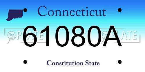 61080A Connecticut License Plate