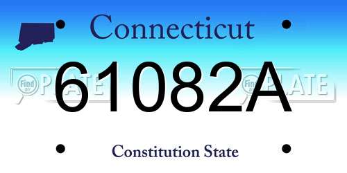 61082A Connecticut License Plate