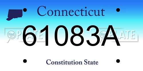 61083A Connecticut License Plate