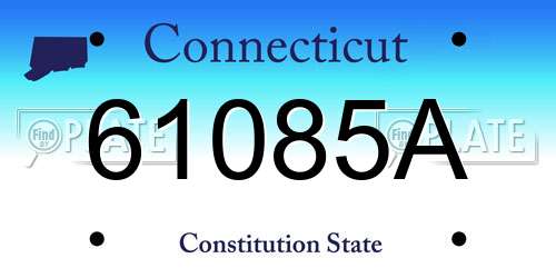 61085A Connecticut License Plate