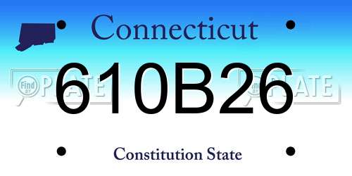 610B26 Connecticut License Plate