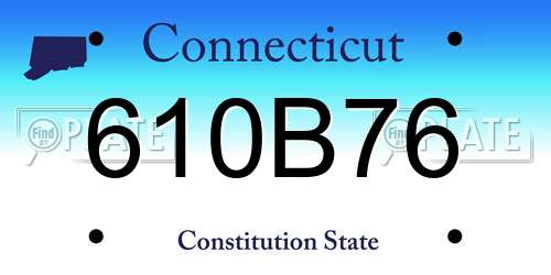 610B76 Connecticut License Plate