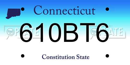 610BT6 Connecticut License Plate