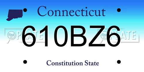 610BZ6 Connecticut License Plate