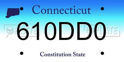 610DD0 Connecticut License Plate