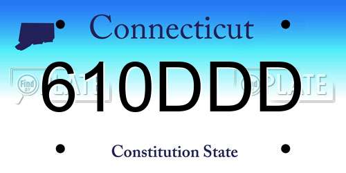 610DDD Connecticut License Plate