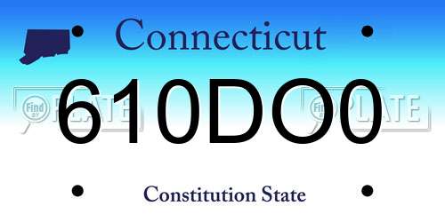 610DO0 Connecticut License Plate