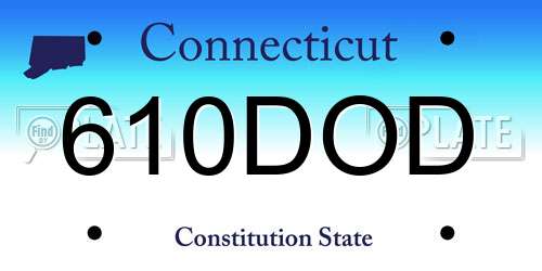 610DOD Connecticut License Plate