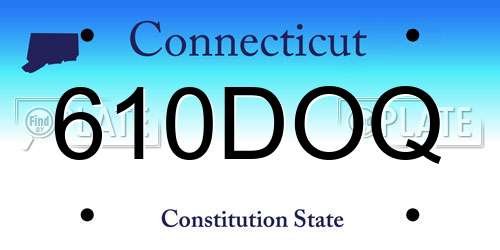 610DOQ Connecticut License Plate