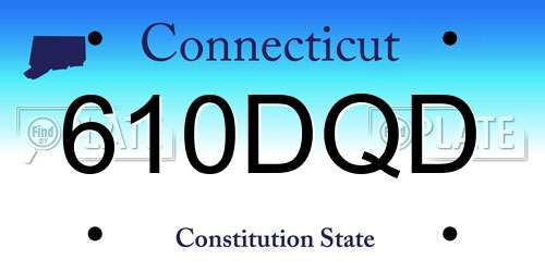 610DQD Connecticut License Plate