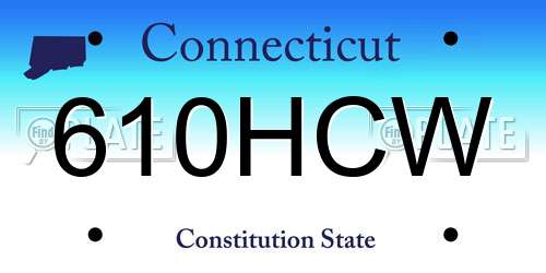 610HCW Connecticut License Plate