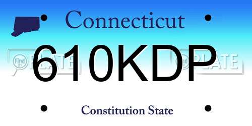 610KDP Connecticut License Plate