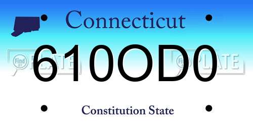 610OD0 Connecticut License Plate