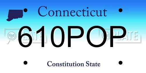 610POP Connecticut License Plate