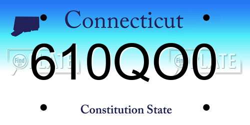 610QO0 Connecticut License Plate