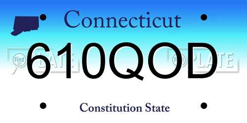 610QOD Connecticut License Plate
