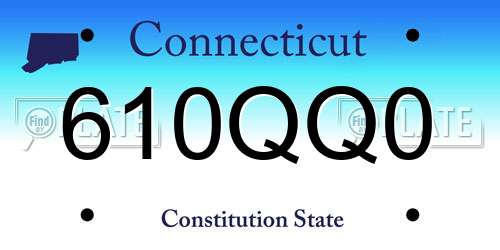 610QQ0 Connecticut License Plate