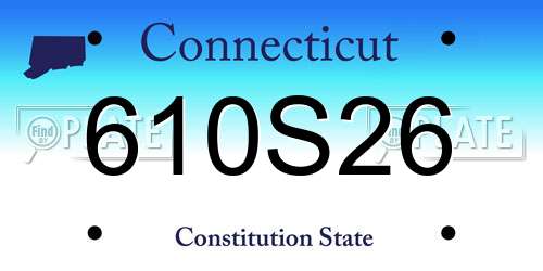 610S26 Connecticut License Plate
