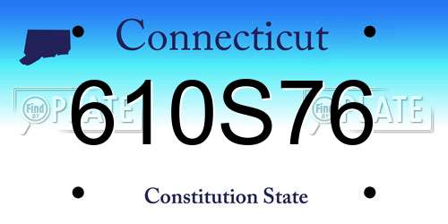 610S76 Connecticut License Plate