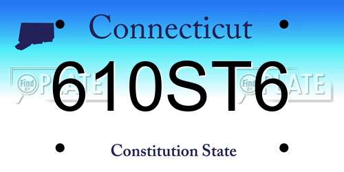 610ST6 Connecticut License Plate