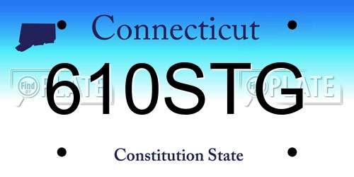 610STG Connecticut License Plate