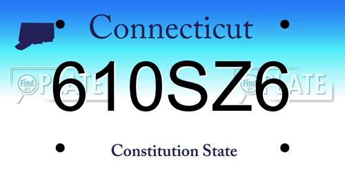 610SZ6 Connecticut License Plate