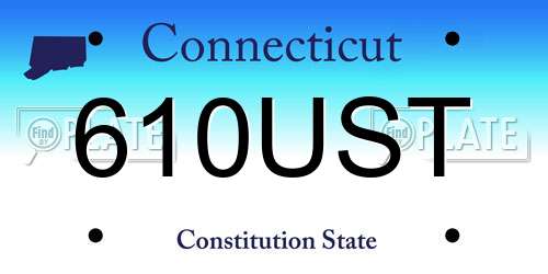 610UST Connecticut License Plate